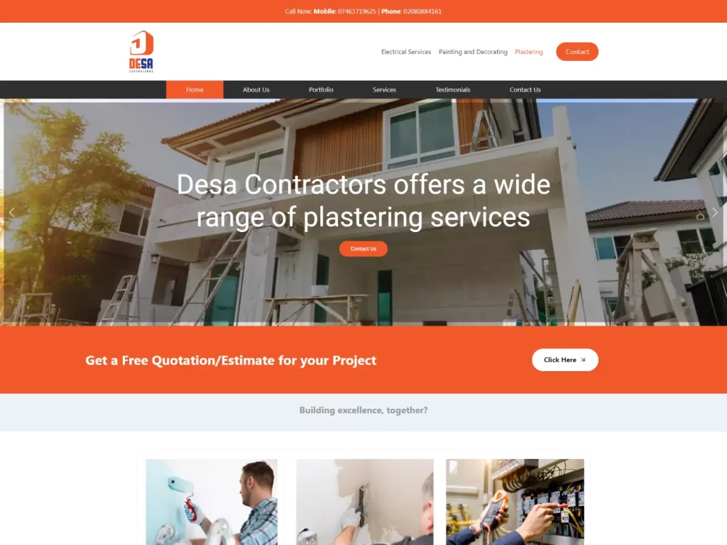 contractors website design